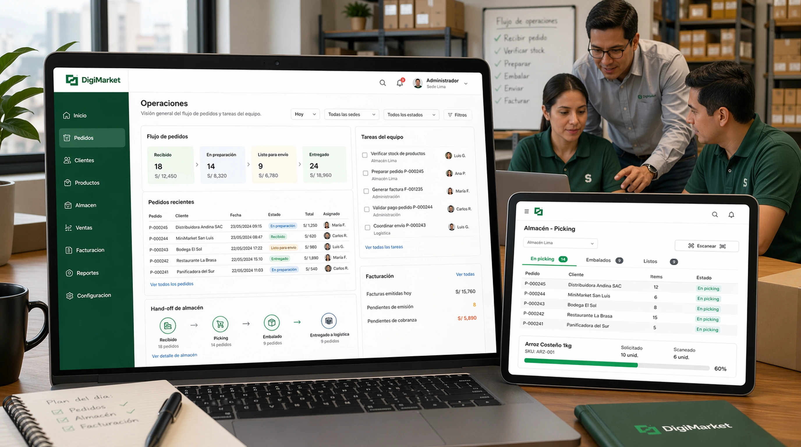 Operacion coordinada y trabajo en equipo con DigiMarket